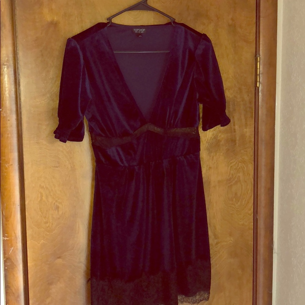 Royal blue velvet dress